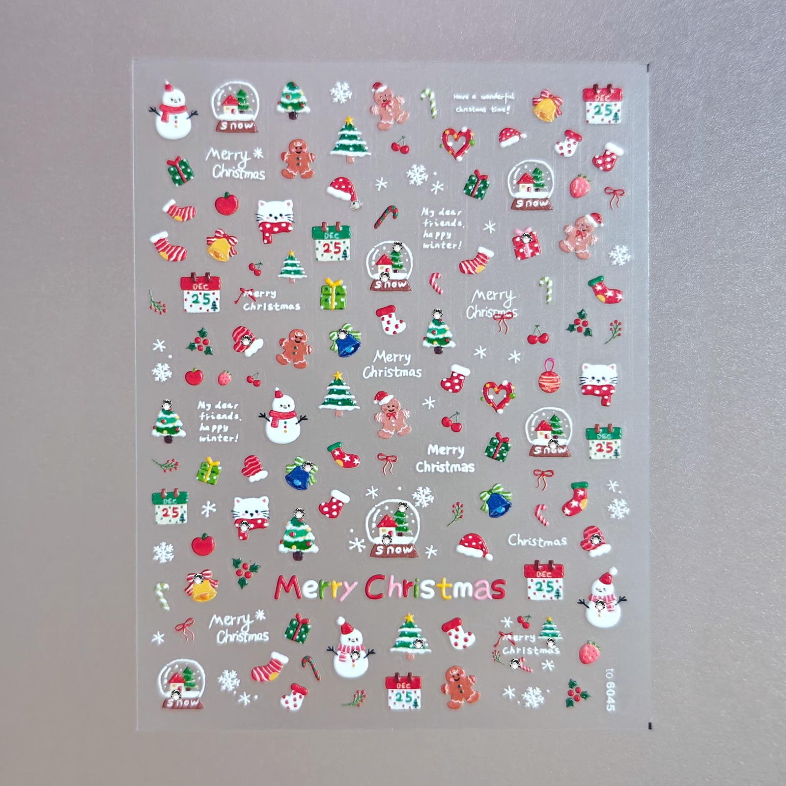 Rhinestone Nail Sticker - Cute Mini Christmas