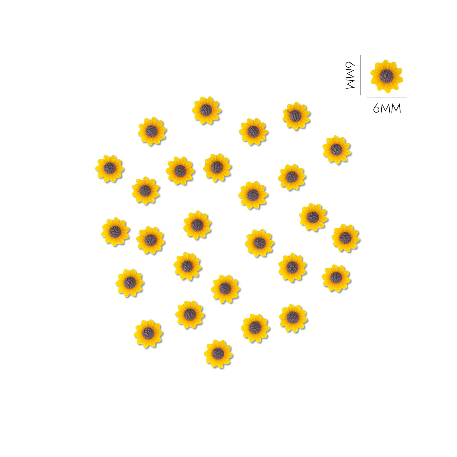 3D Sunflower Nail Charms