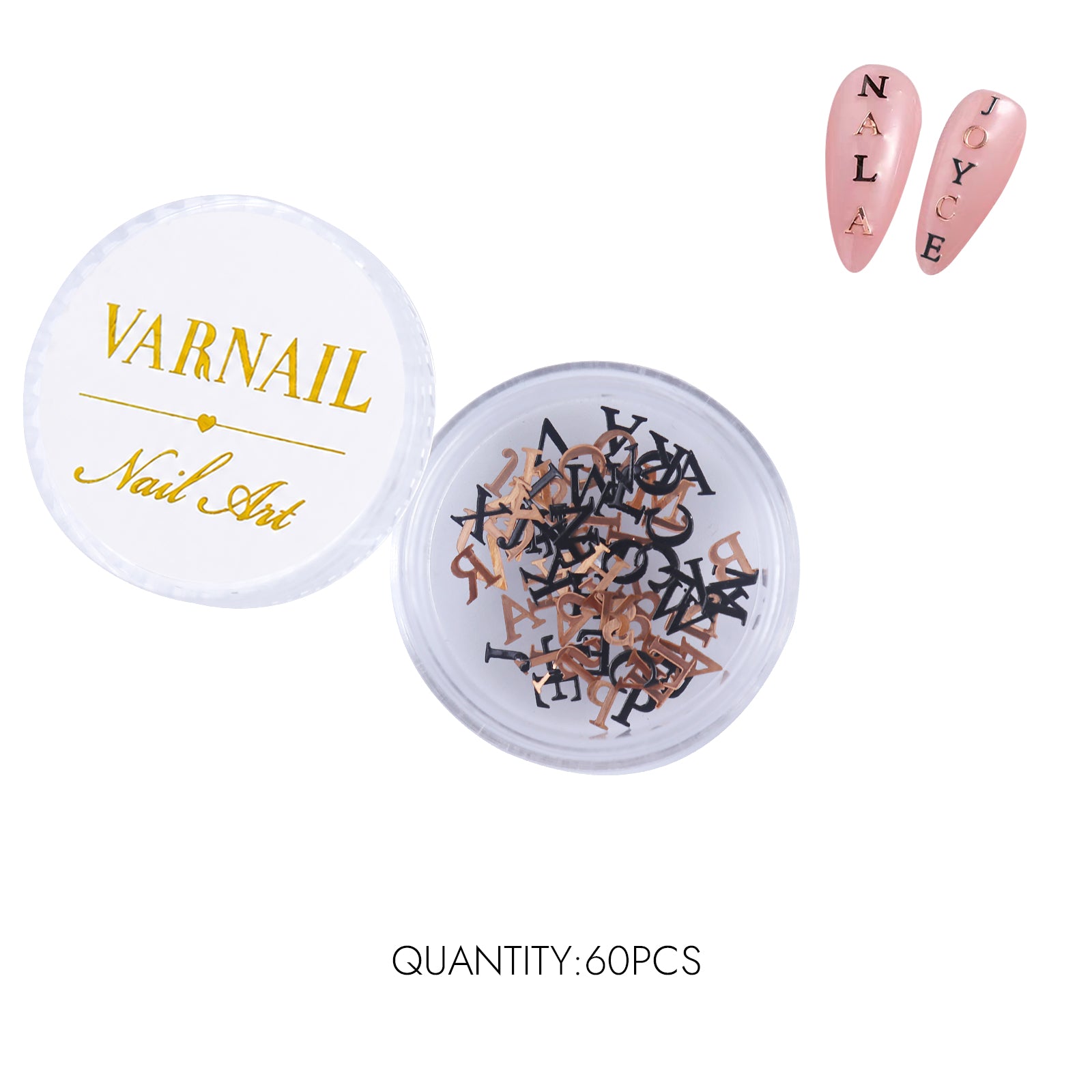 Metallic Letter Nail Charms