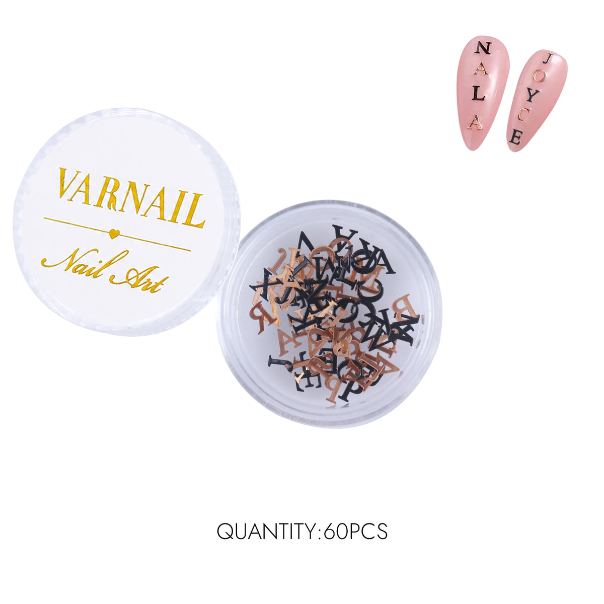 Metallic Letter Nail Charms