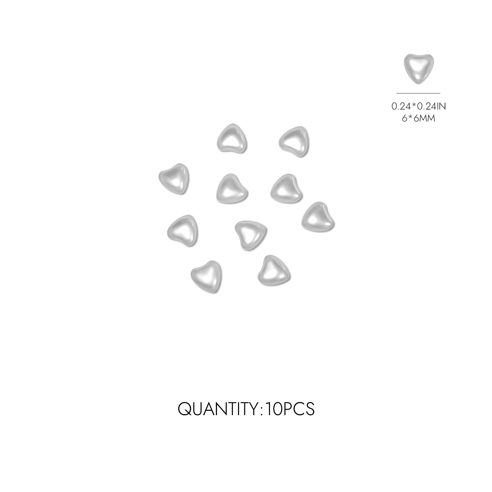 Heart Pearl Nail Charms