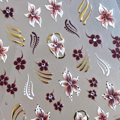 Rhinestone Nail Sticker - Tortoiseshell Flower