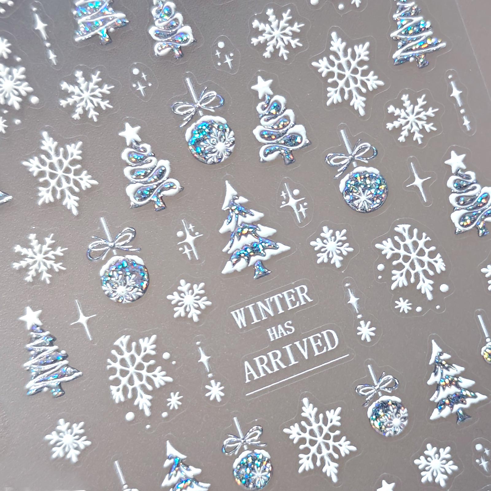 Chrome Nail Sticker - Holo Snowflake Ball