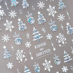 Chrome Nail Sticker - Holo Snowflake Ball