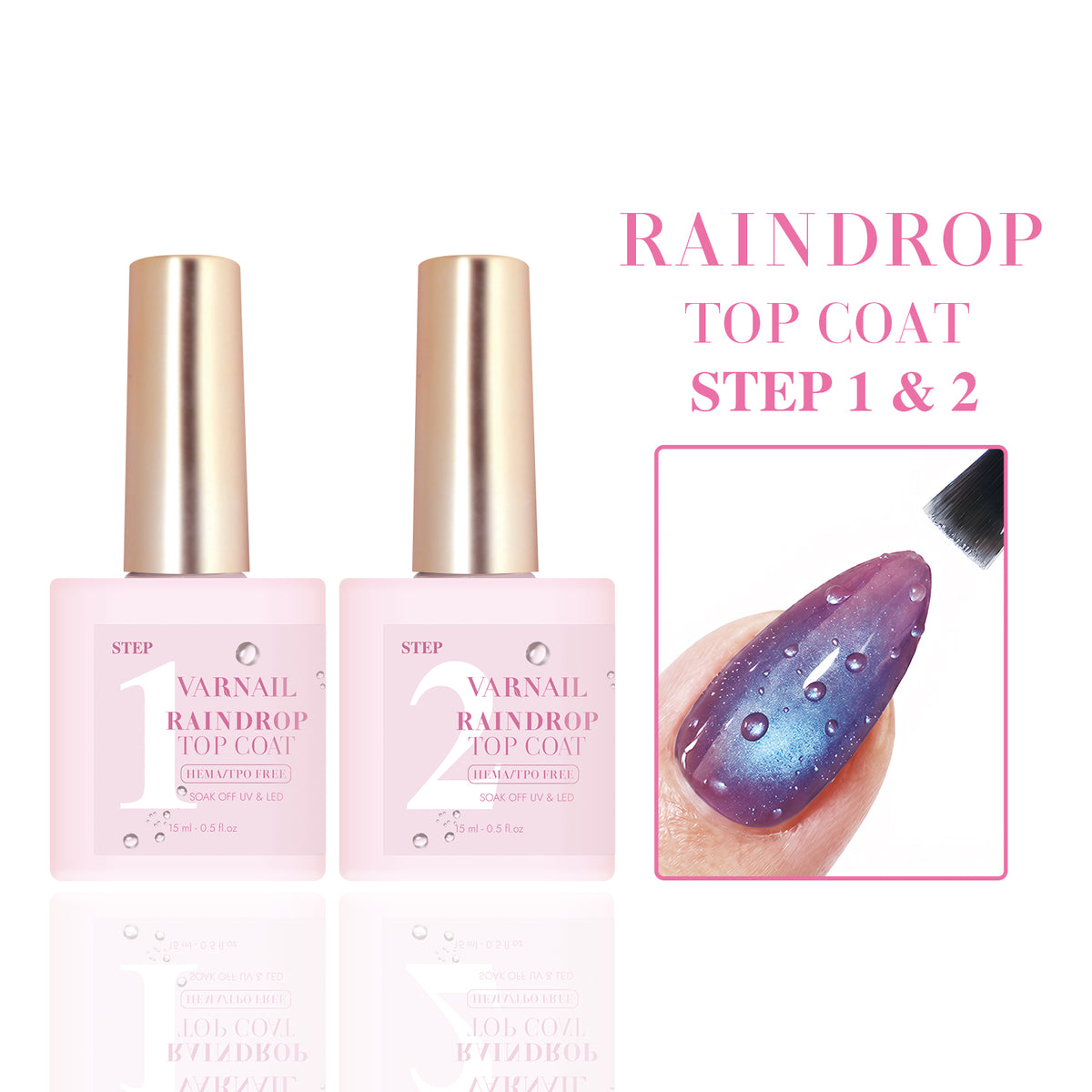 NEW! Hema-Free Raindrop Top Coat Set (💧 50% OFF! ⚡️Limited Time)