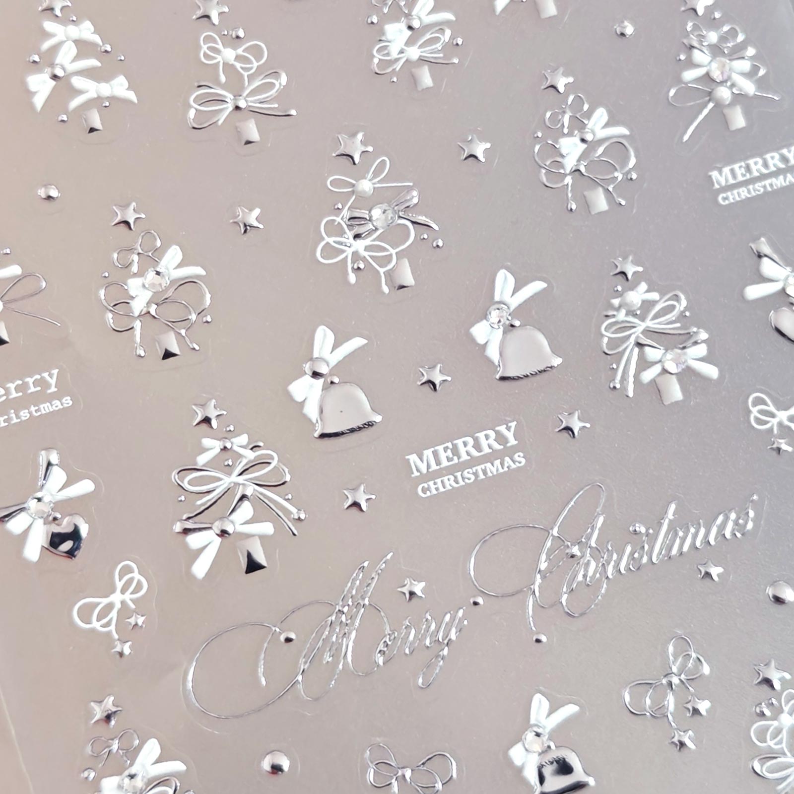 Rhinestone Nail Sticker - Christmas Bows