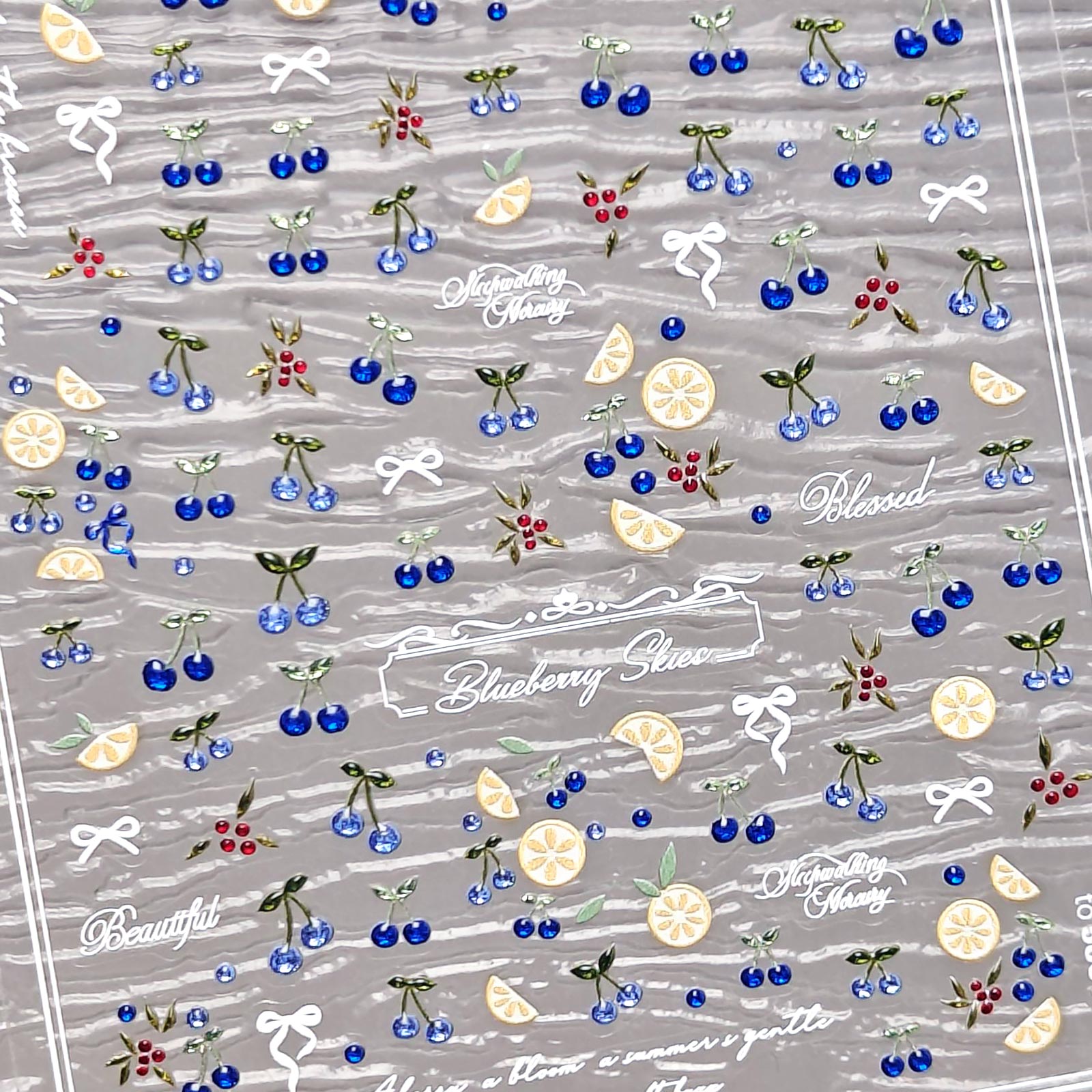 Gilding Nail Sticker - Tiny Blueberry & Lemon