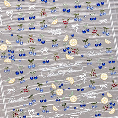 Gilding Nail Sticker - Tiny Blueberry & Lemon