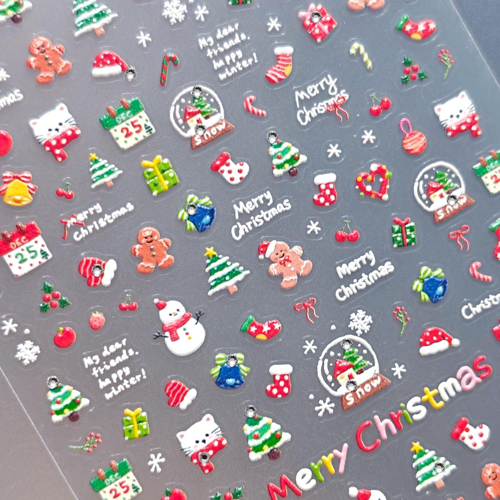 Rhinestone Nail Sticker - Cute Mini Christmas