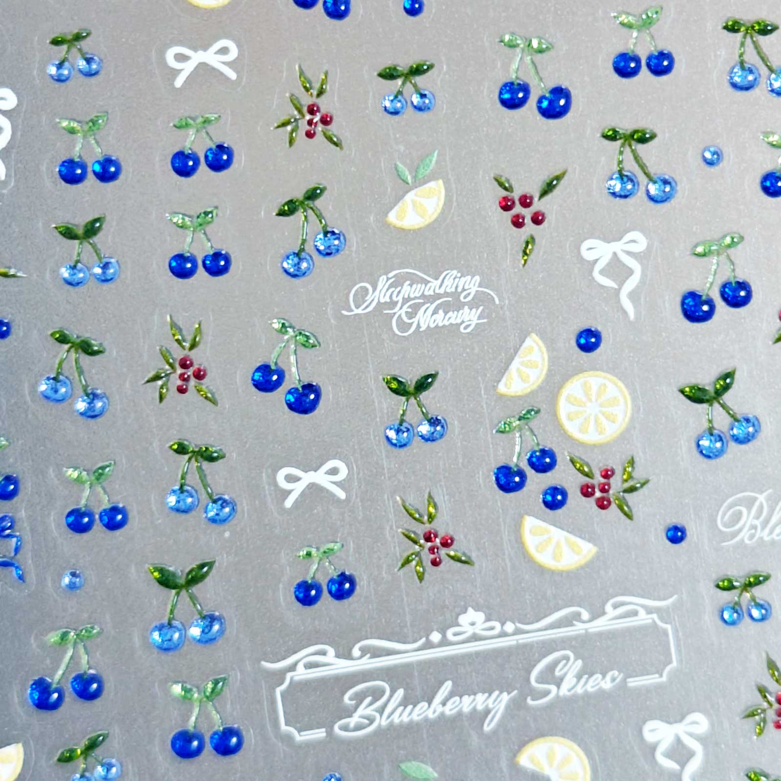 Gilding Nail Sticker - Tiny Blueberry & Lemon
