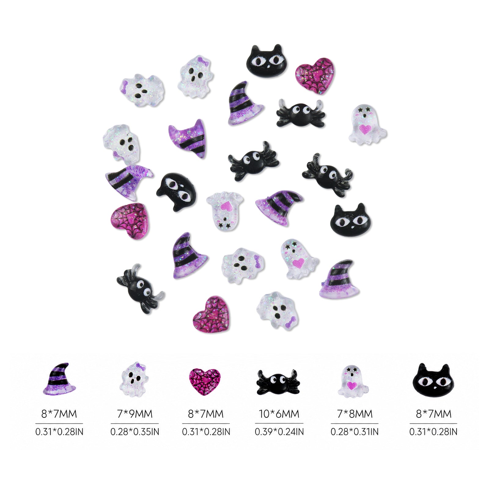 3D Halloween Resin Nail Charms