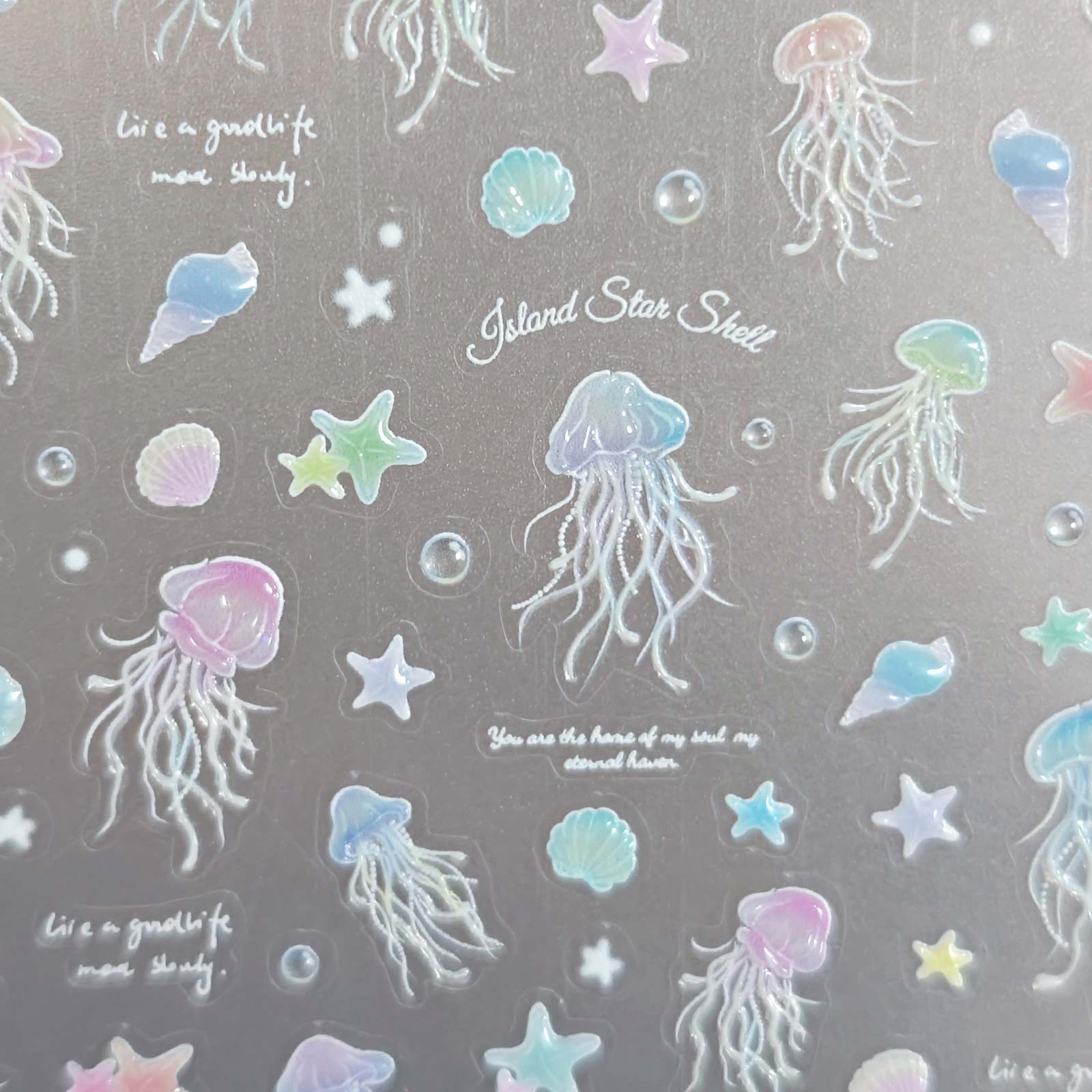 Jelly Nail Sticker - Iridescent jellyfish