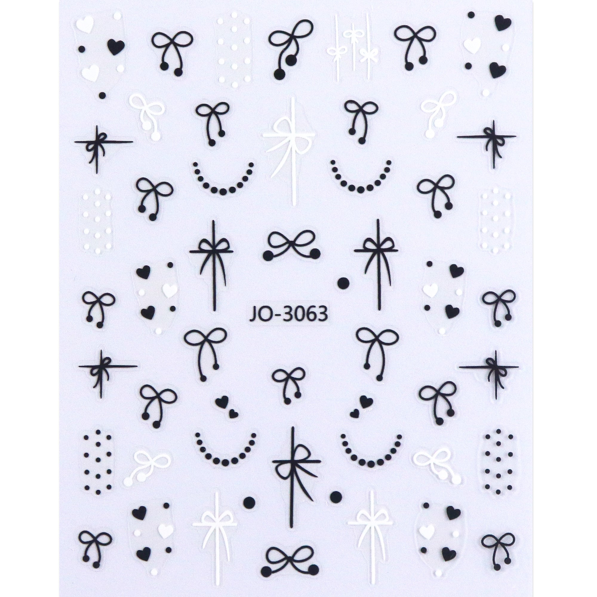Nail Sticker - Black & White Bowknot