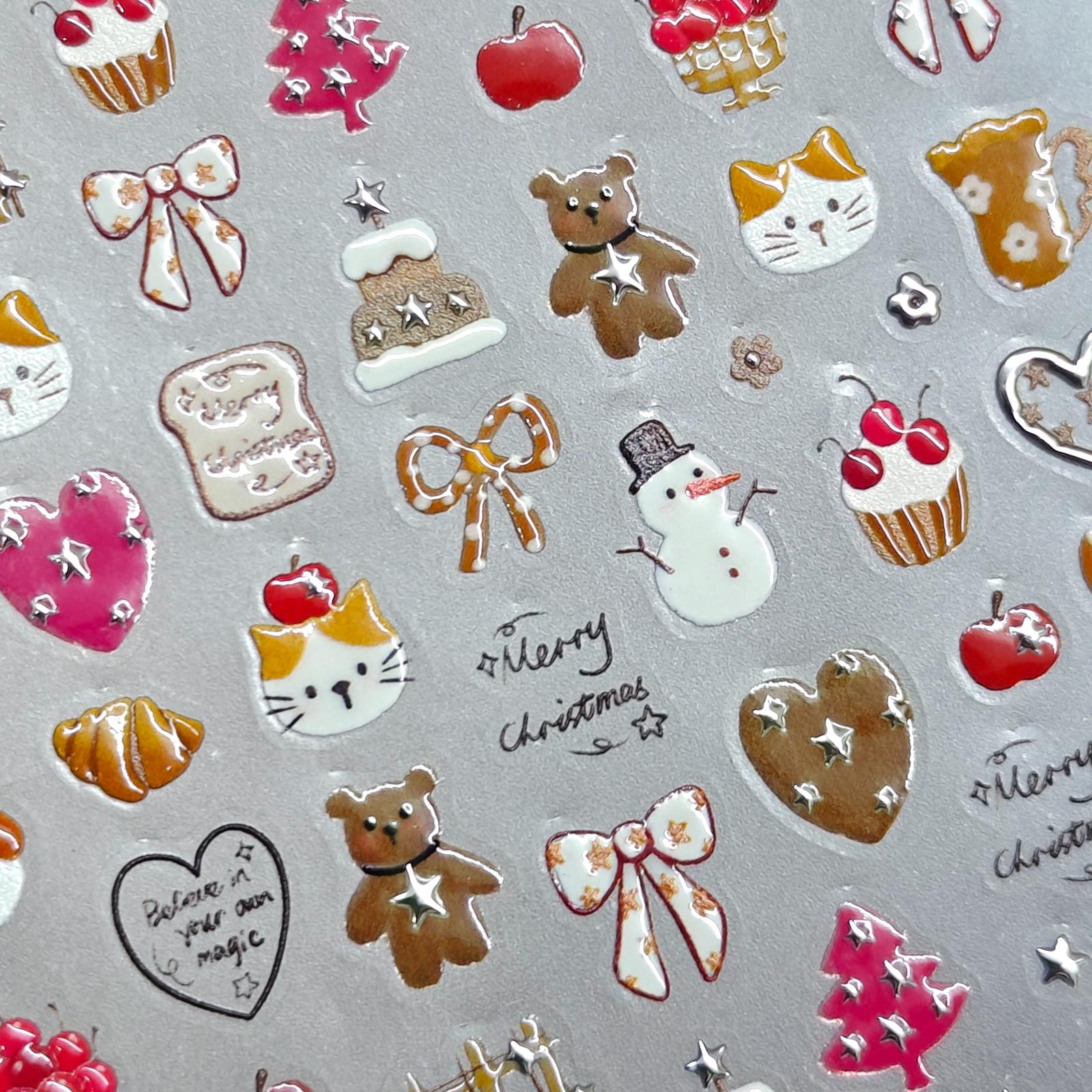 Jelly Nail Sticker - Brown Christmas