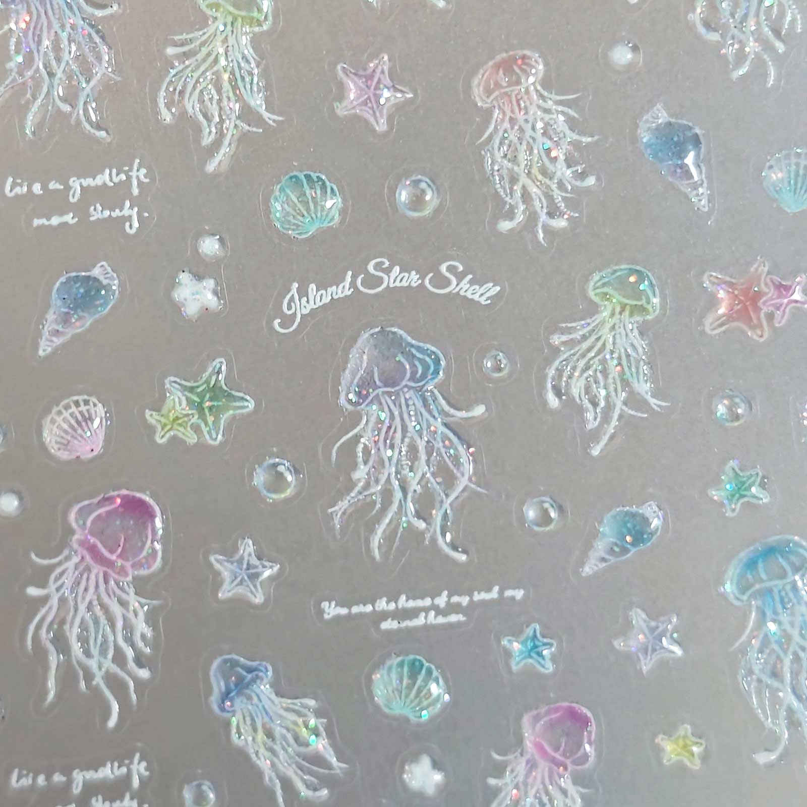 Jelly Nail Sticker - Iridescent jellyfish