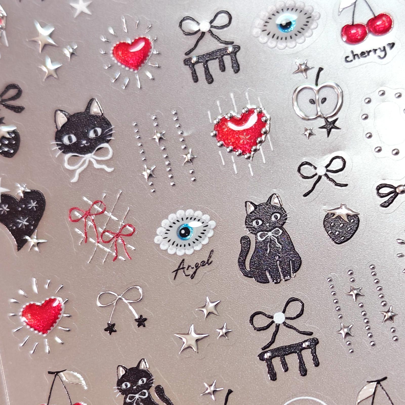 Jelly Nail Sticker - Sweet Black & White