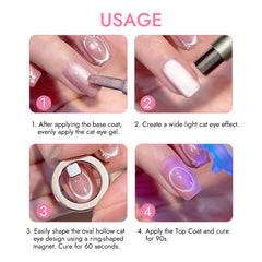 Hollow Cat Eye Nail Magnet