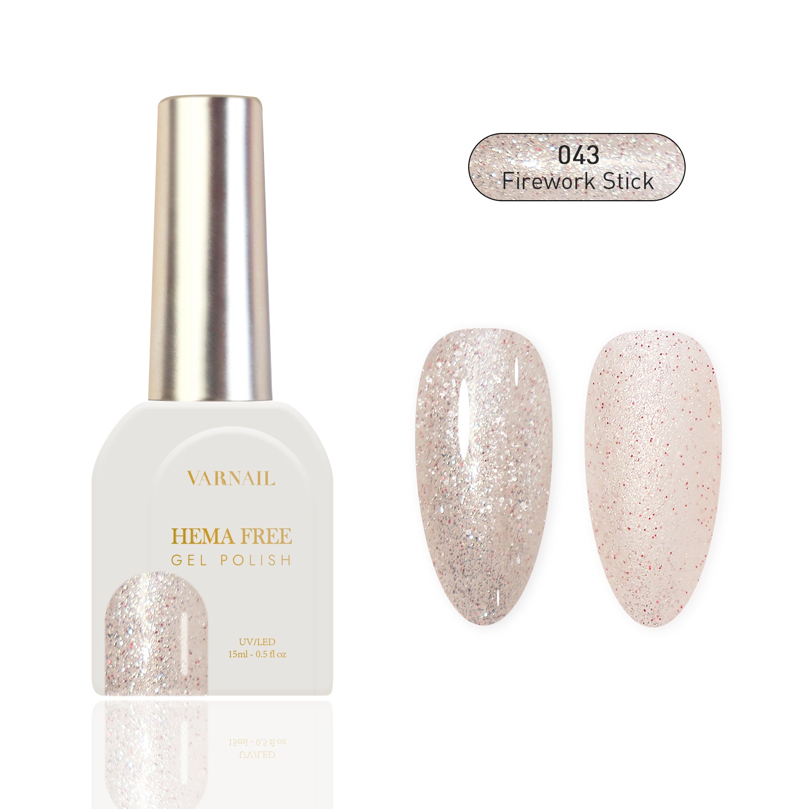 Hema-Free Glitter Gel Polish - 043 Firework Stick
