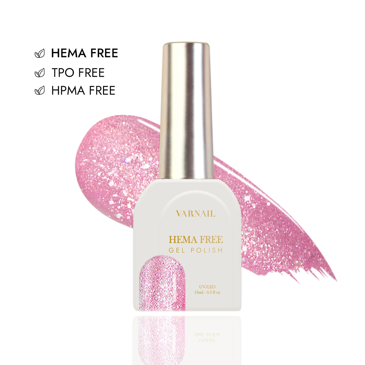 Hema-Free Glitter Gel Polish - 044 Pink Star