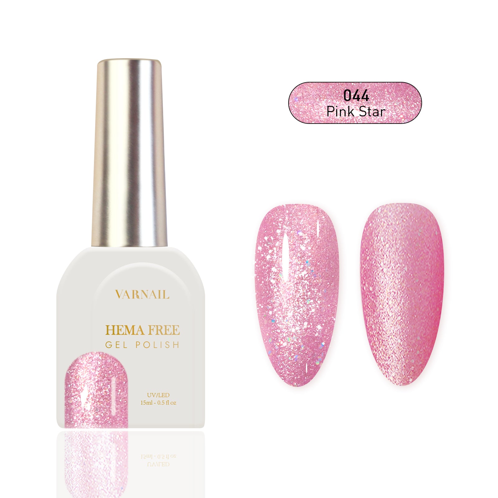 Hema-Free Glitter Gel Polish - 044 Pink Star