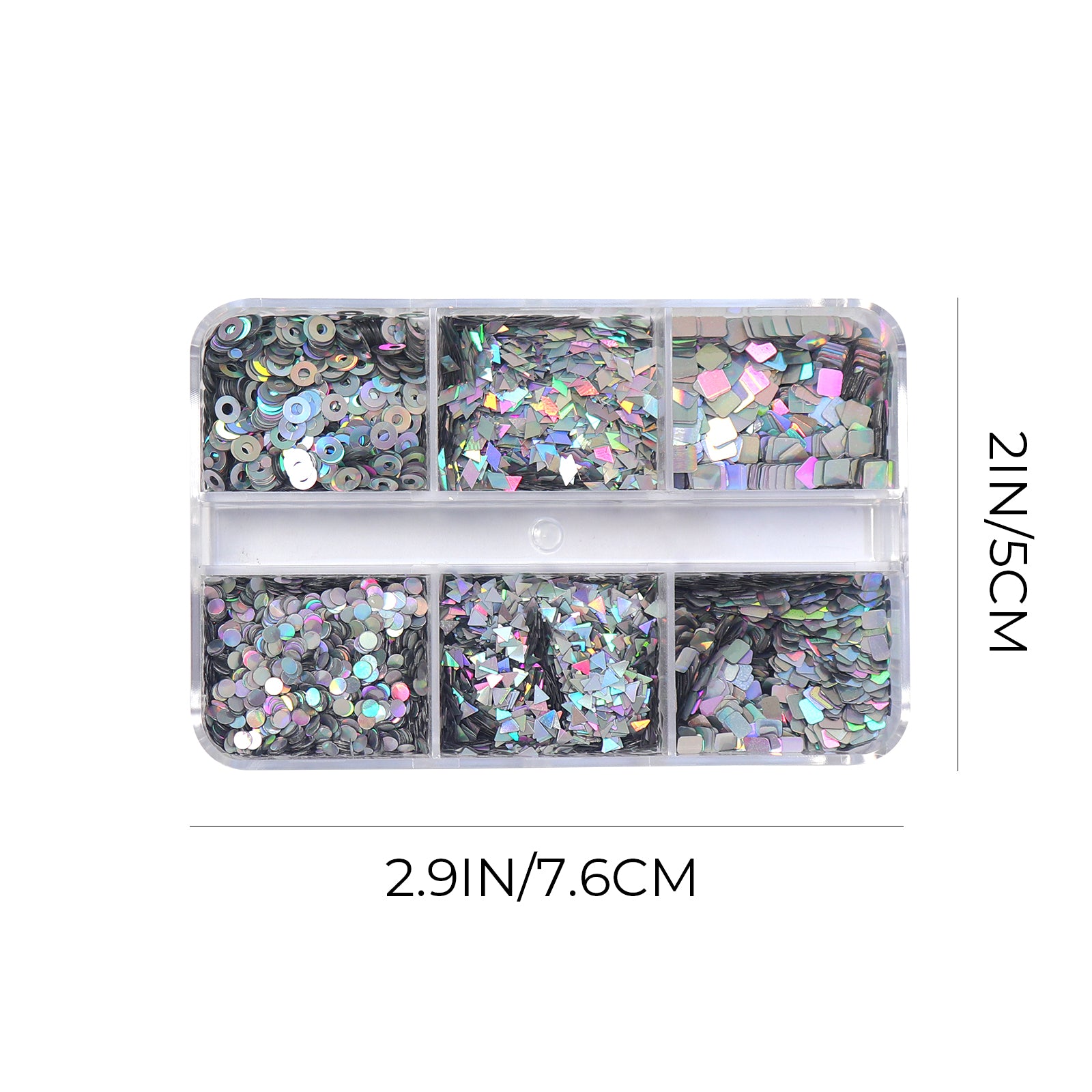 6 Grids Holographic Nail Sequins - Geometry