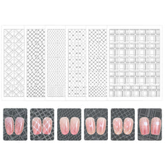 Hollow Nail Stencil Sticker - Classic Plaid & Argyle