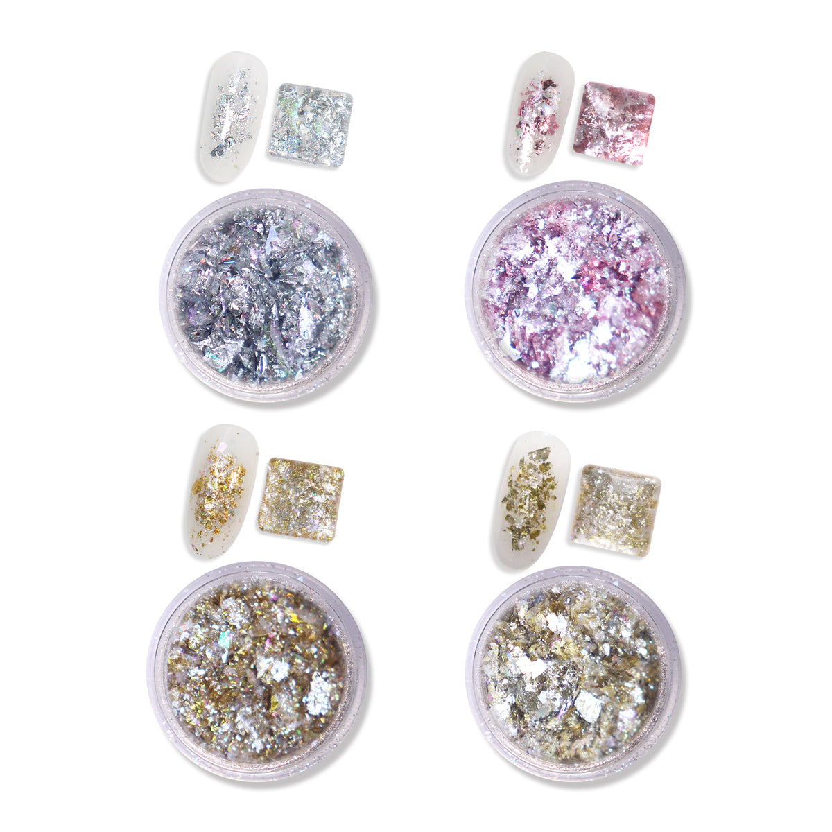 Iridescent Nail Foil Flakes Set