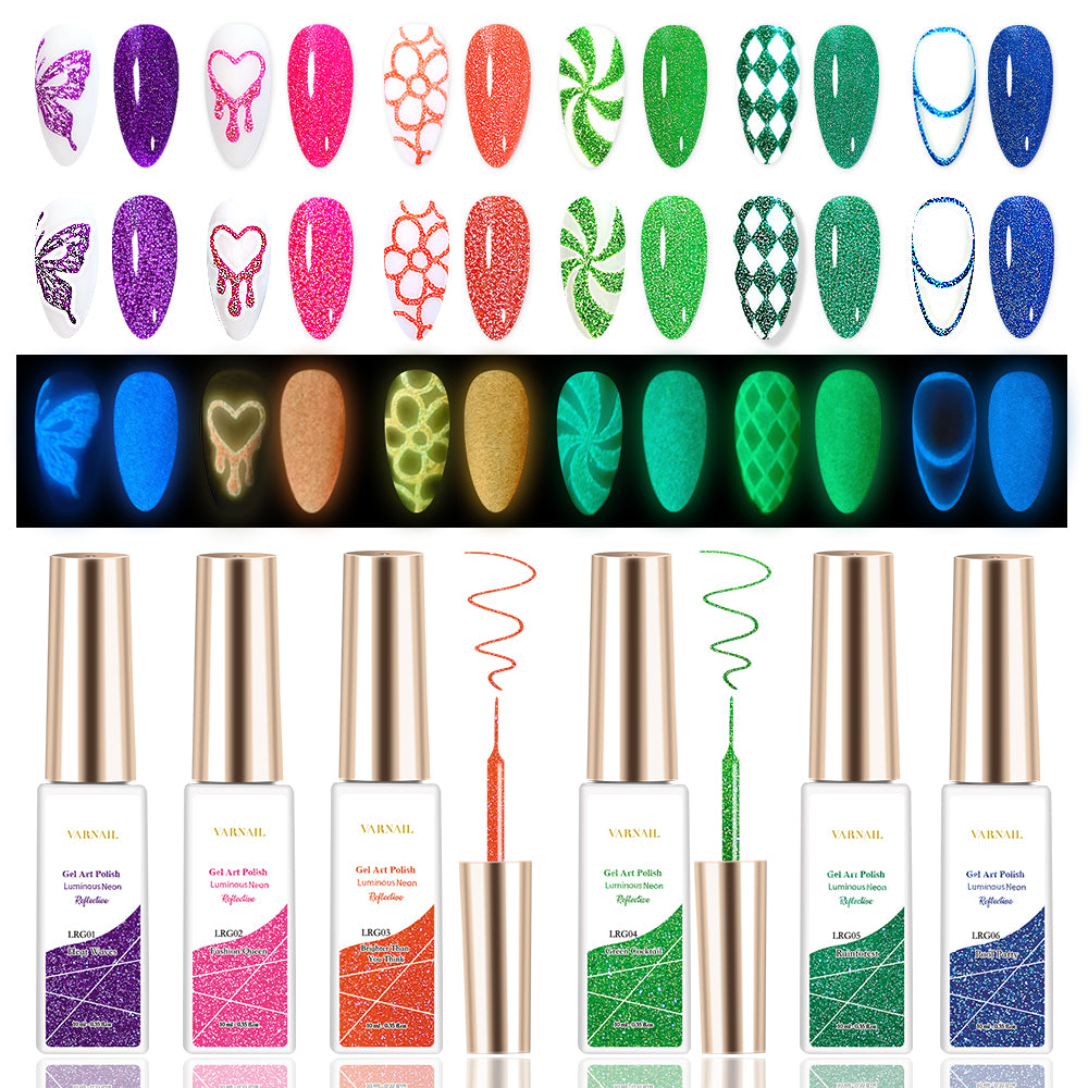 Luminous Neon Reflective Liner Gel Set