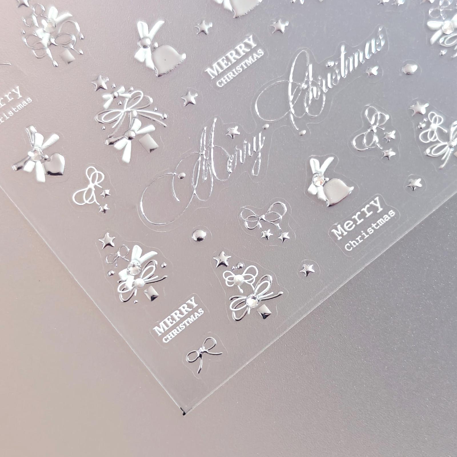 Rhinestone Nail Sticker - Christmas Bows