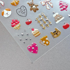 Jelly Nail Sticker - Brown Christmas
