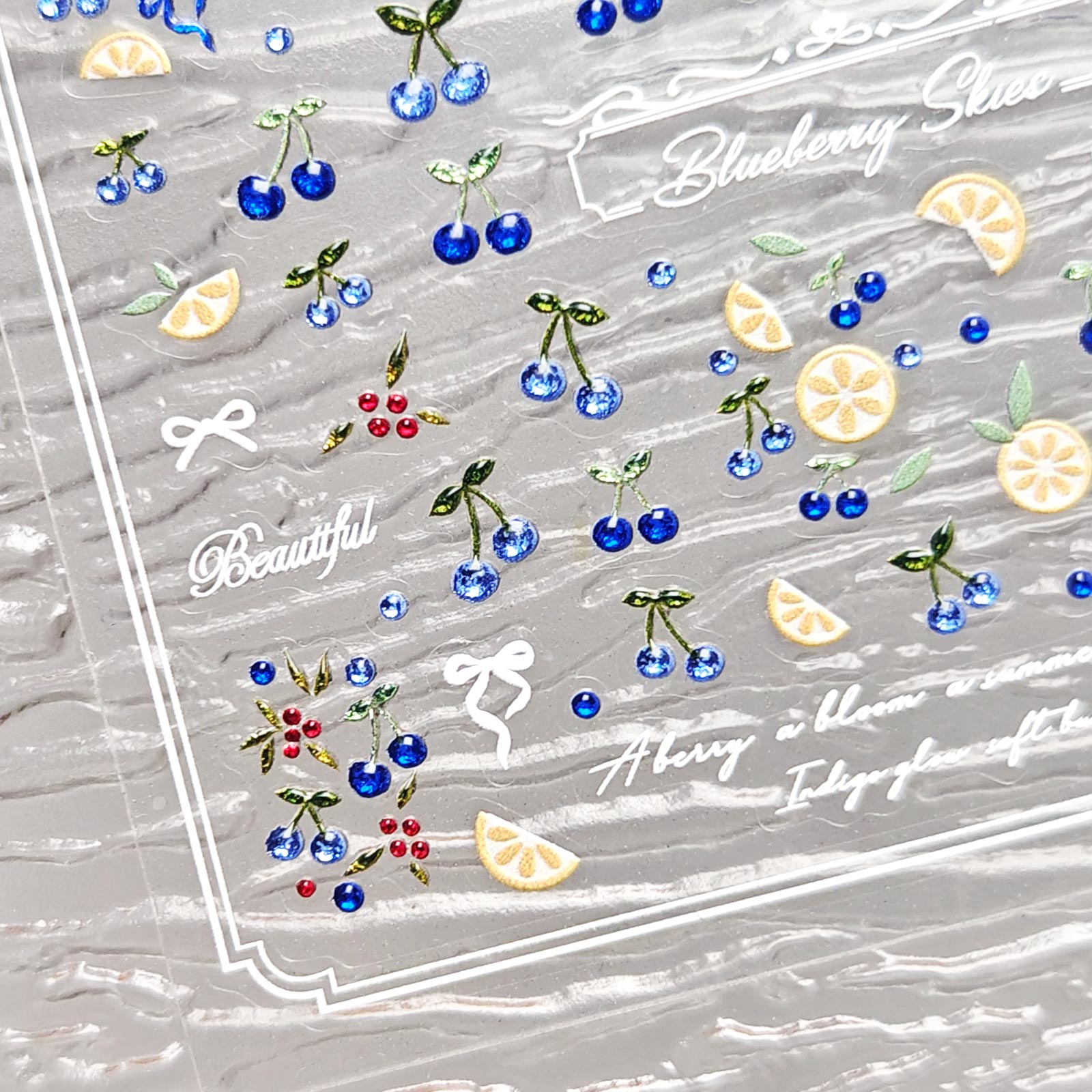 Gilding Nail Sticker - Tiny Blueberry & Lemon