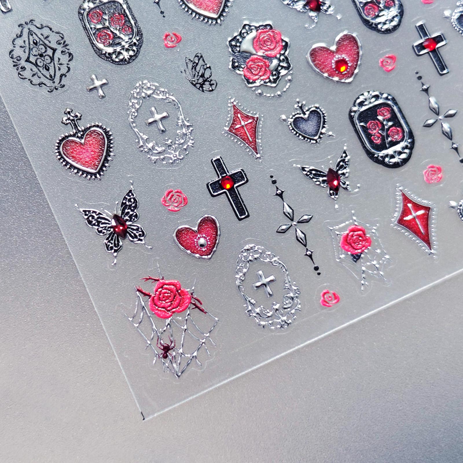 Rhinestone Nail Sticker - Dark Rose