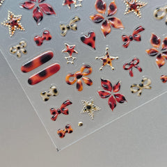 Jelly Nail Sticker - Tortoiseshell Bows