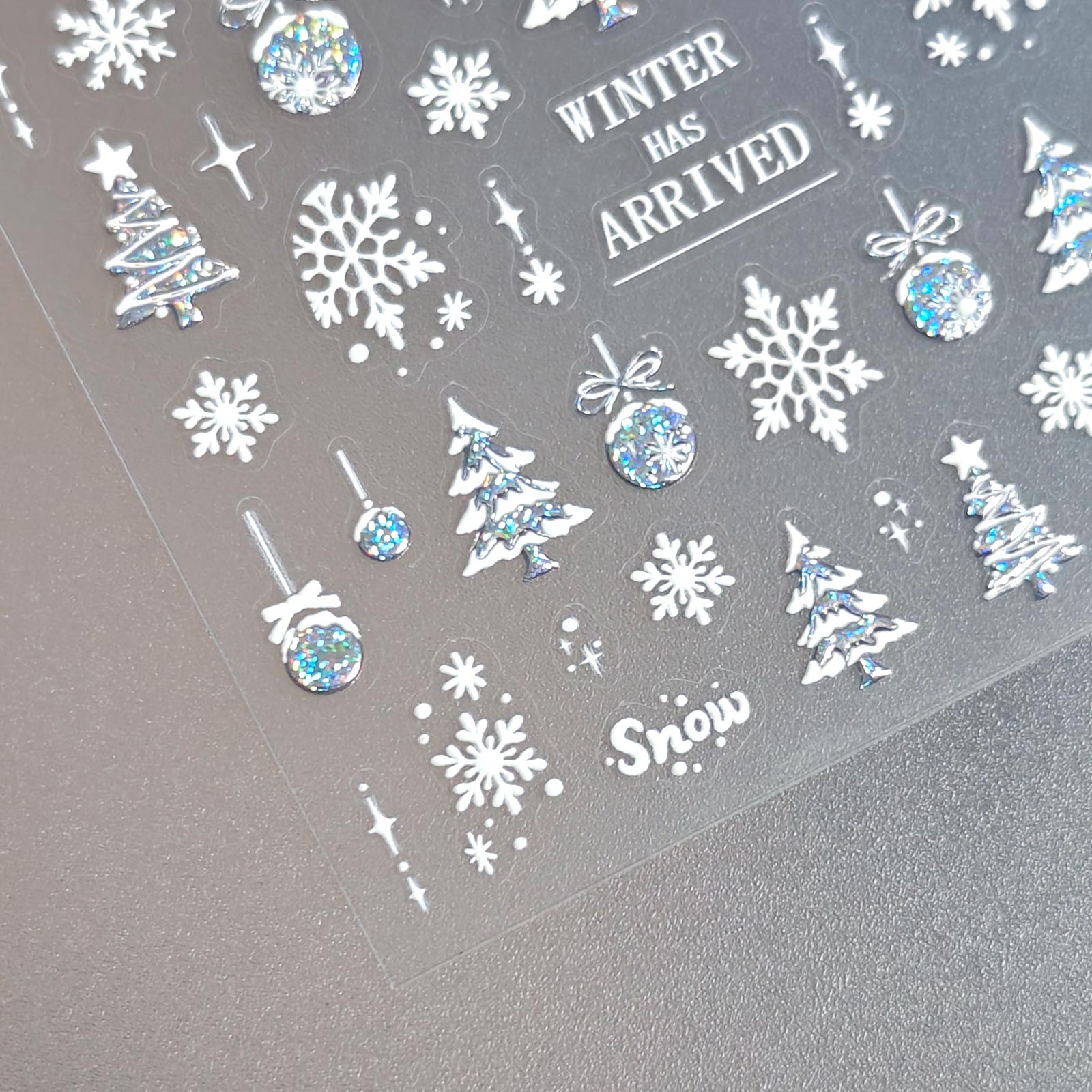 Chrome Nail Sticker - Holo Snowflake Ball