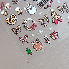 5D Nail Sticker - Christmas & Leopard Print