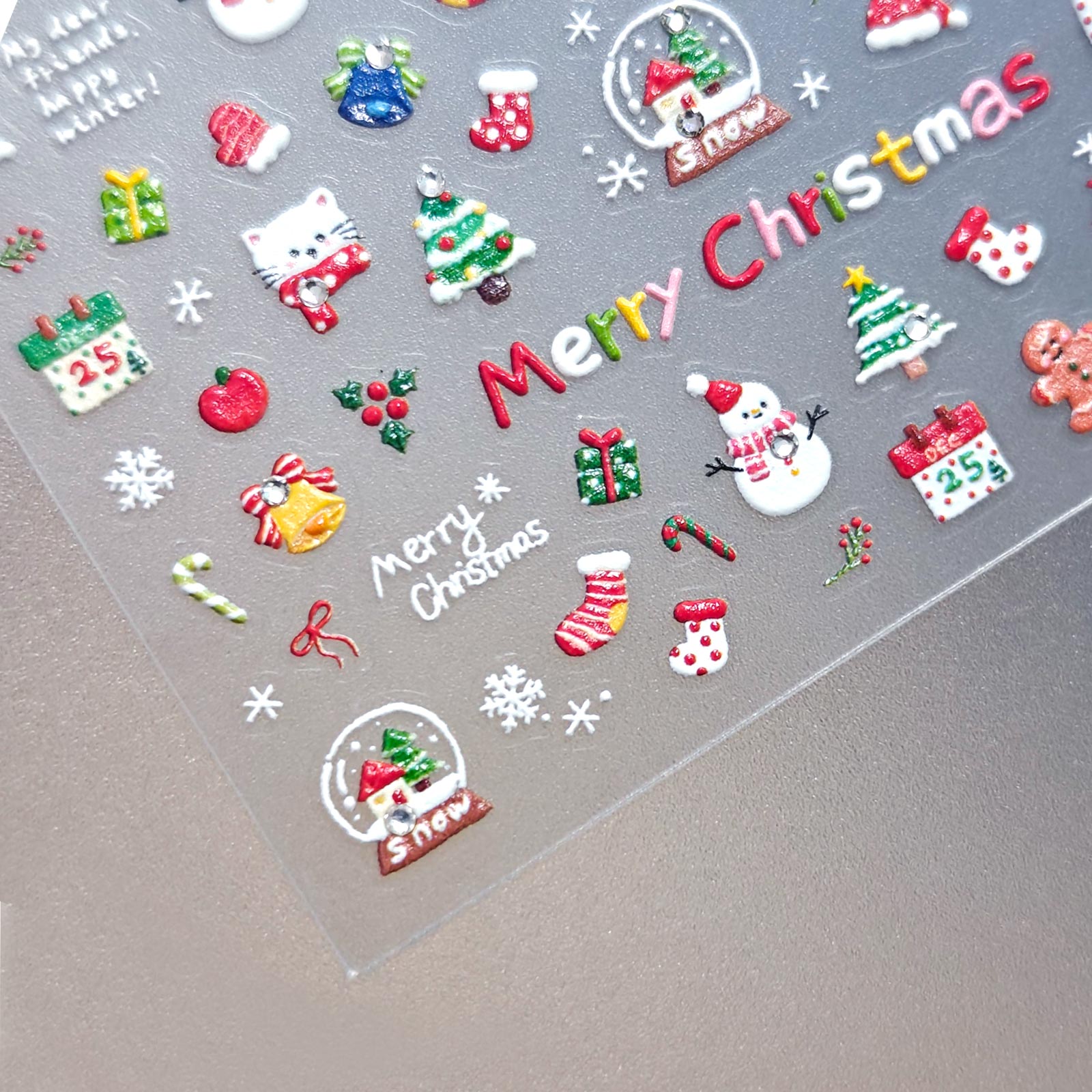 Rhinestone Nail Sticker - Cute Mini Christmas