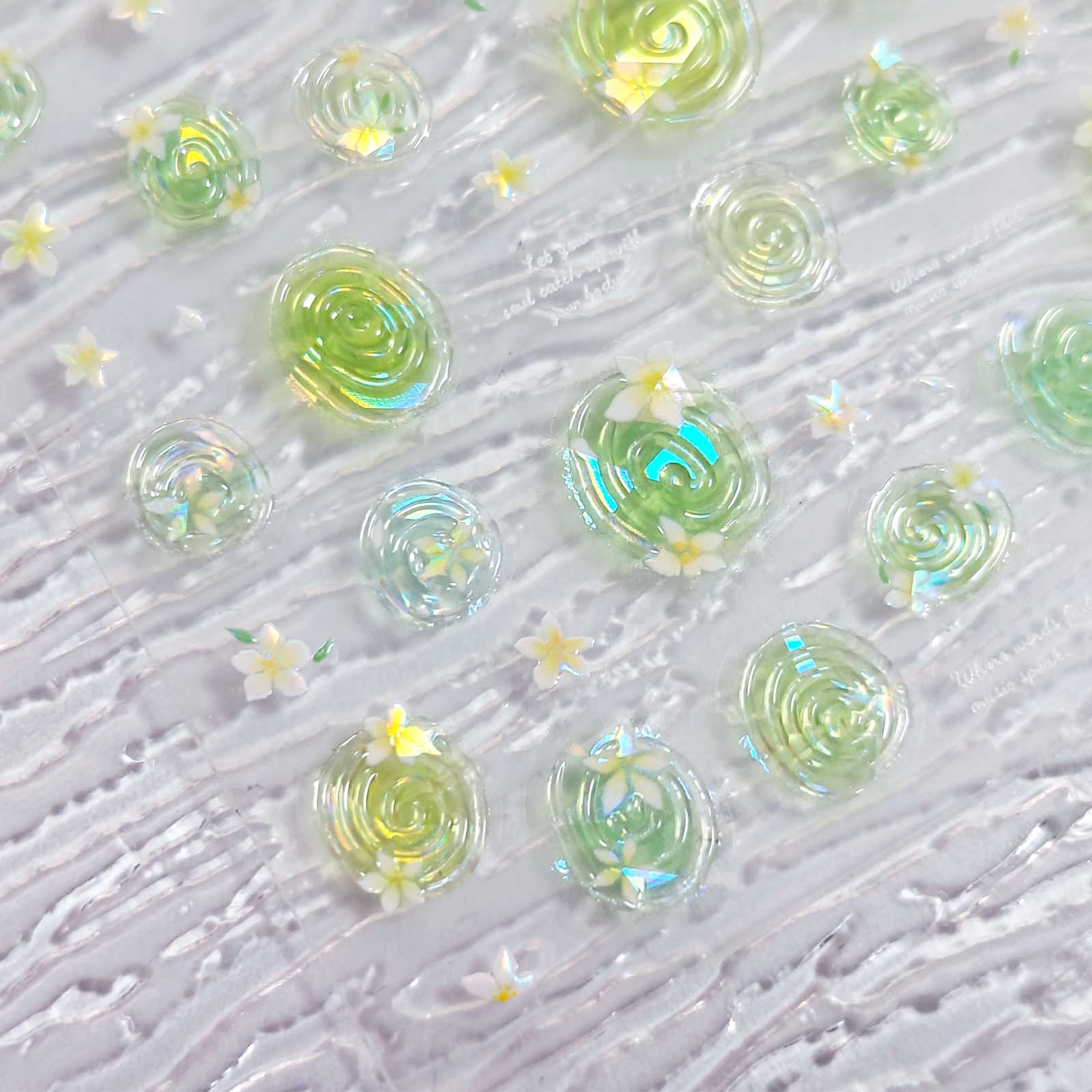 Jelly Nail Sticker - Flowers in Water