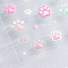 Jelly Nail Sticker - Pastel Cat Paw