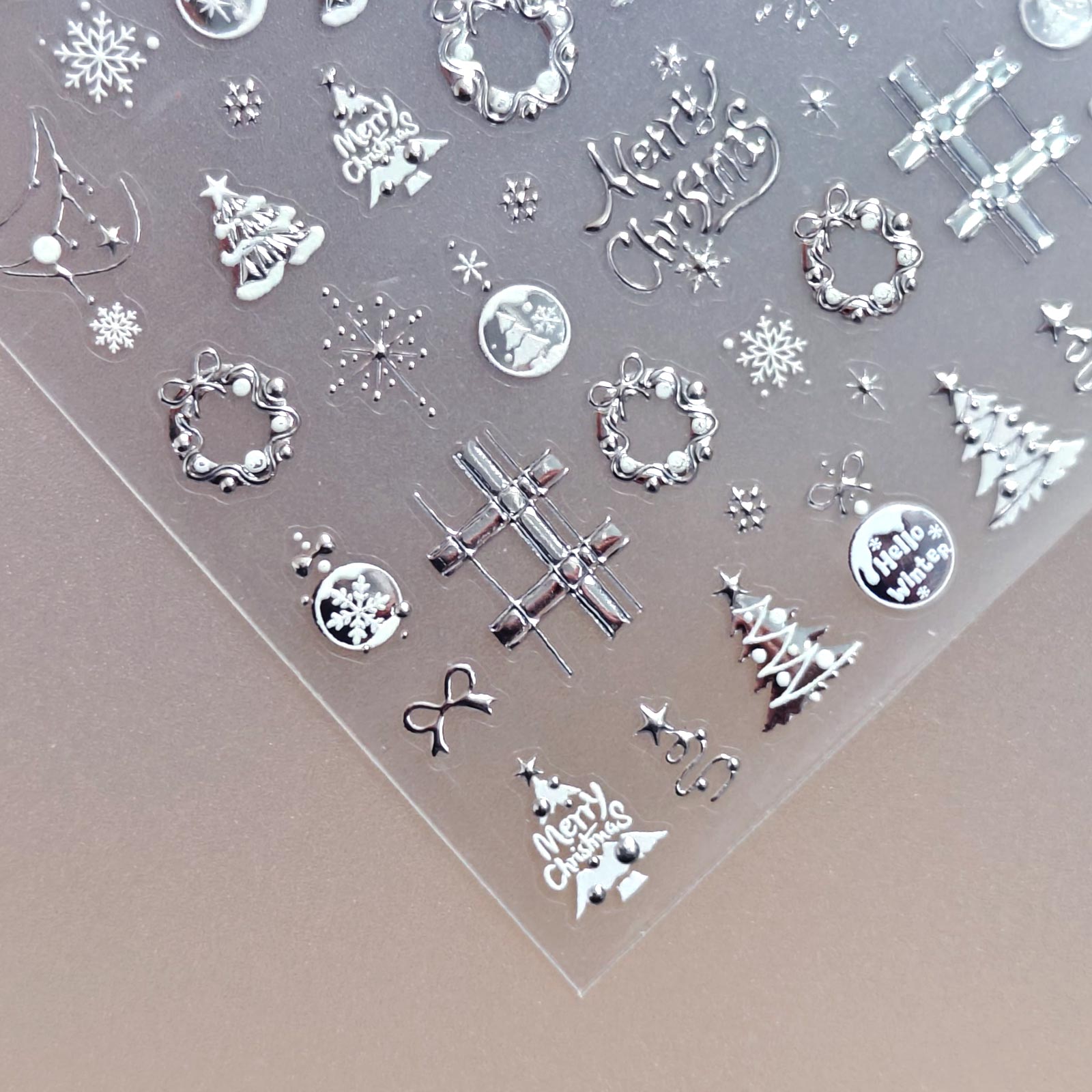 Chrome Nail Sticker - Silver Holiday