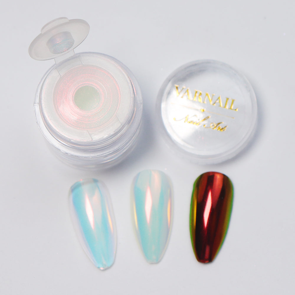 2 Jars Solid Pearl Aurora Nail Powder Nails Glitter Blue Green Unicorn  Chrome Pigment Mermaid Neon Laser Ice Powder Holographic Magic Manicure  Fairy Dust Nail Art Decoration with 2 Eyeshadow Sticks