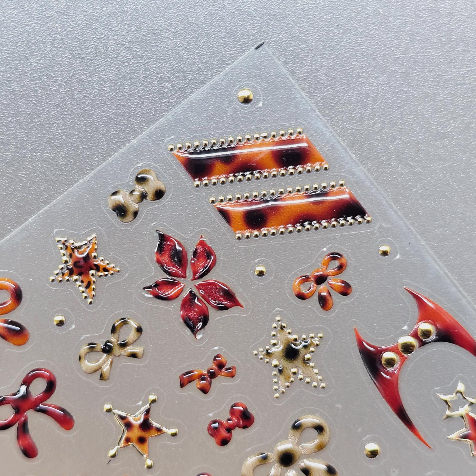 Jelly Nail Sticker - Tortoiseshell Bows