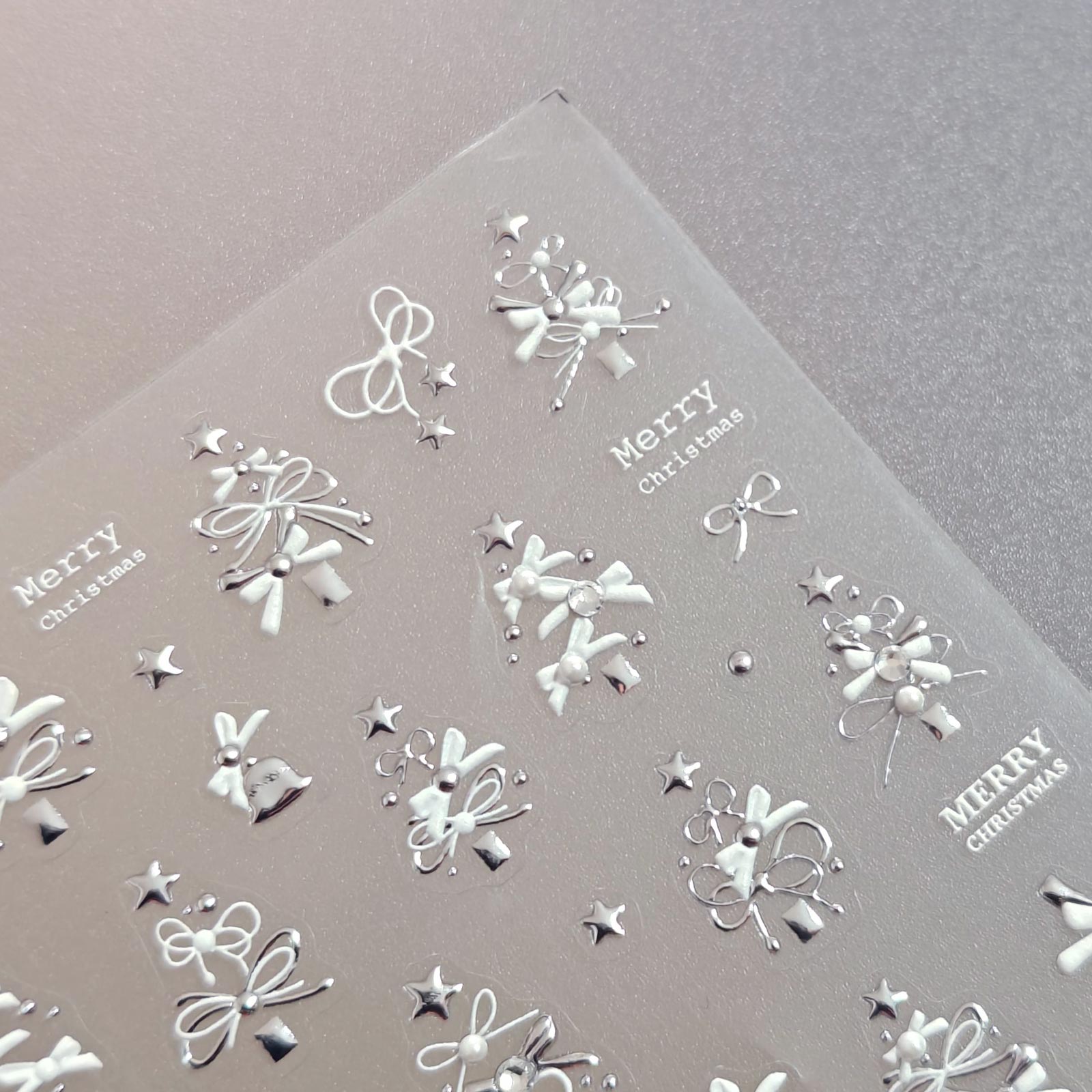 Rhinestone Nail Sticker - Christmas Bows