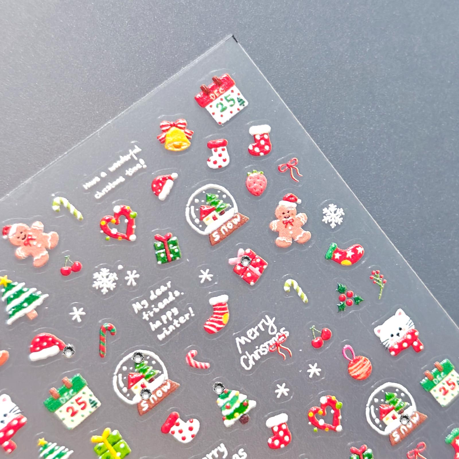 Rhinestone Nail Sticker - Cute Mini Christmas