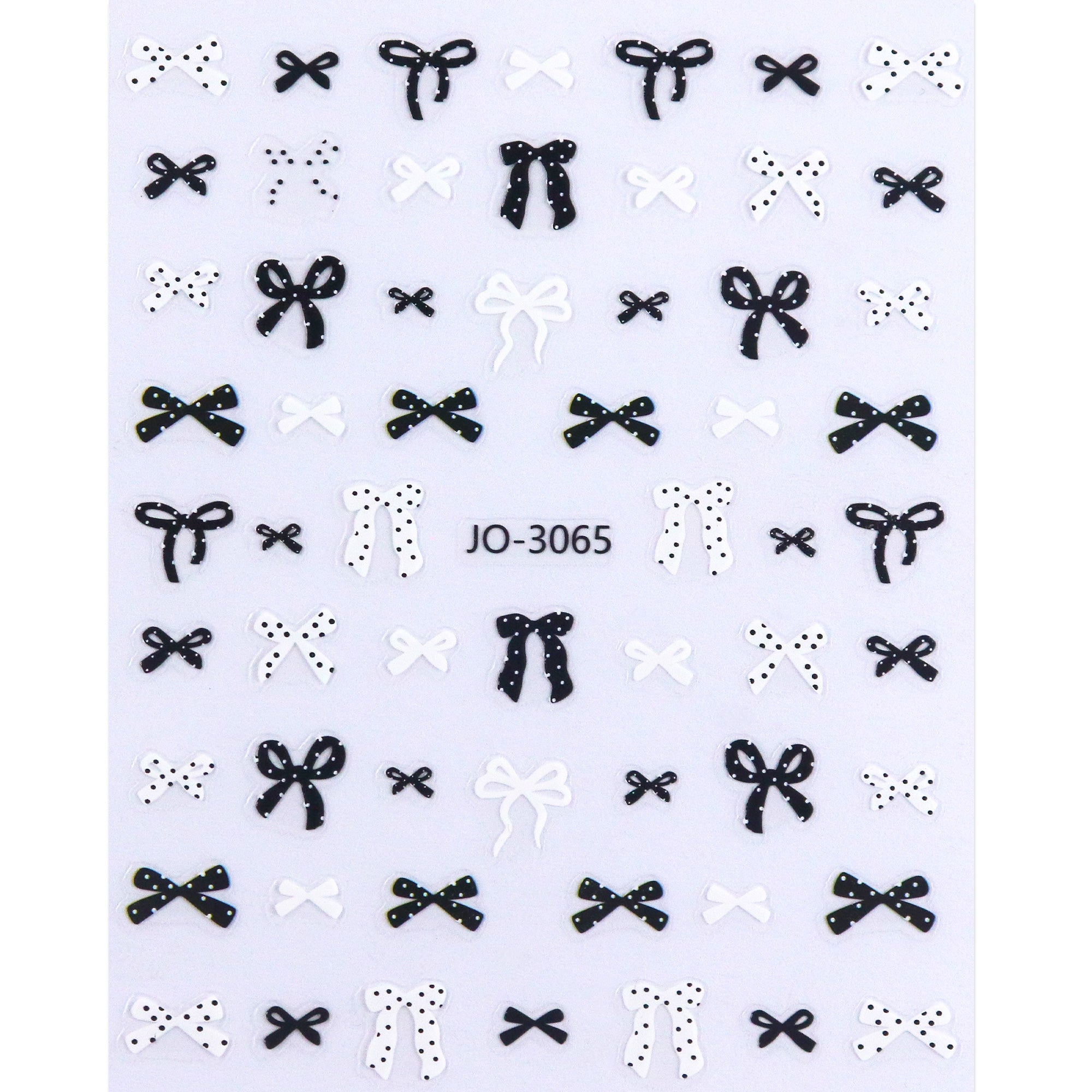 Nail Sticker - Black & White Bowknot