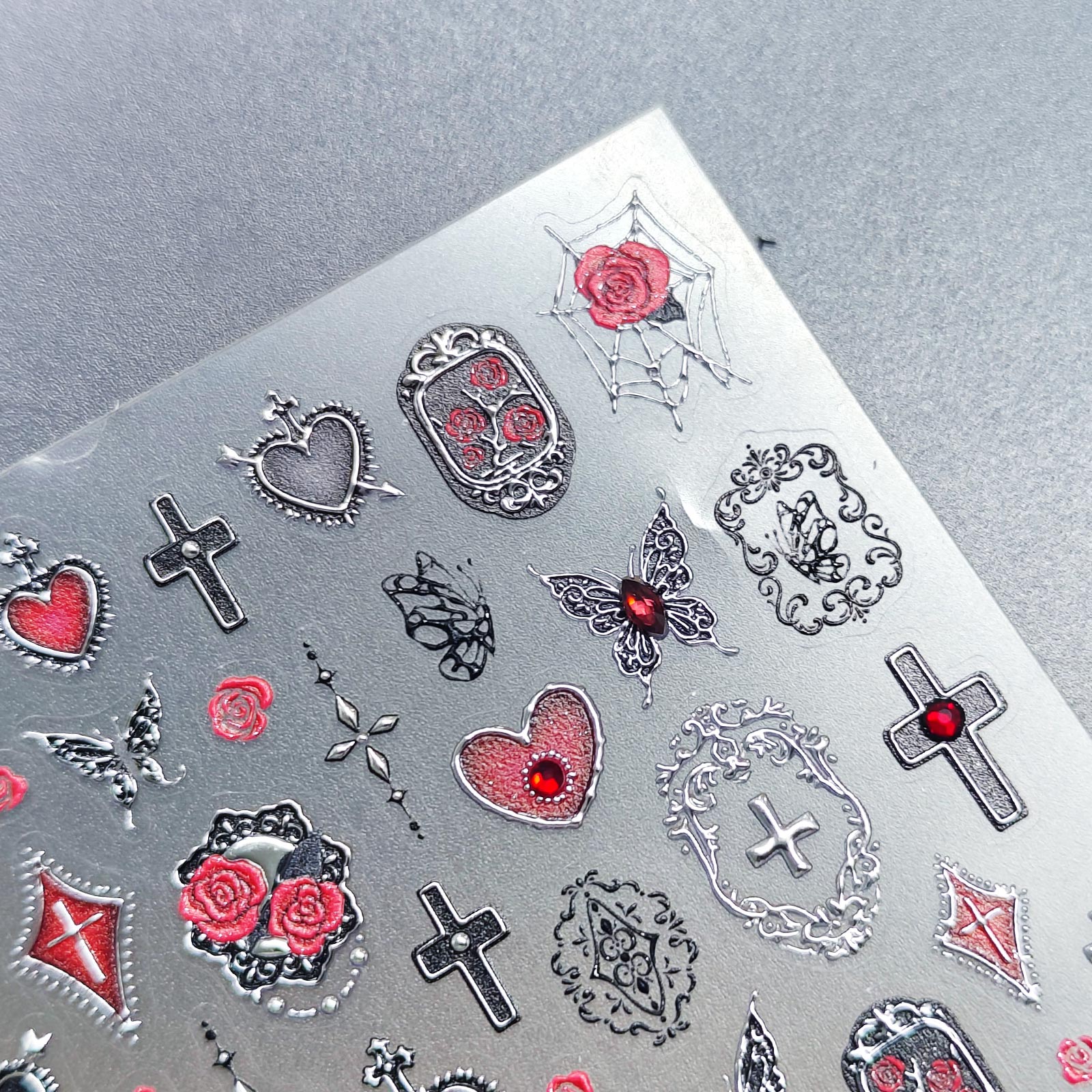 Rhinestone Nail Sticker - Dark Rose