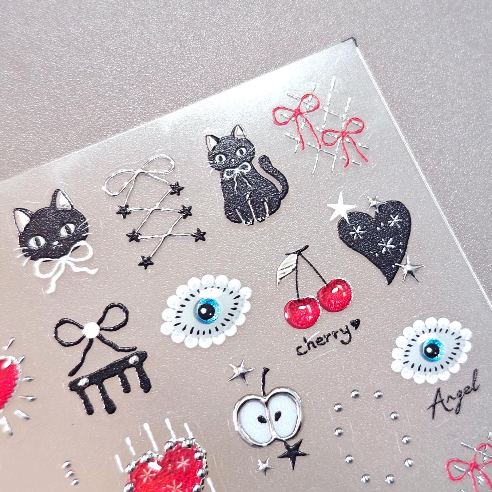 Jelly Nail Sticker - Sweet Black & White