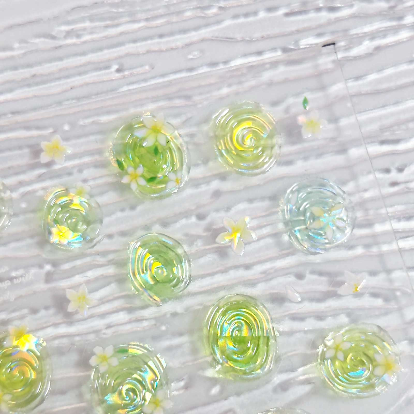 Jelly Nail Sticker - Flowers in Water