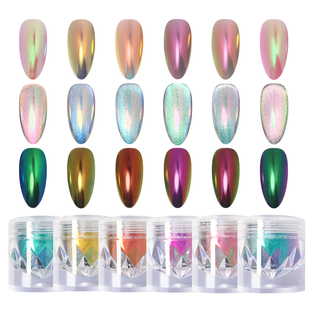 Aurora Mermaid Nail Chrome Powder Set