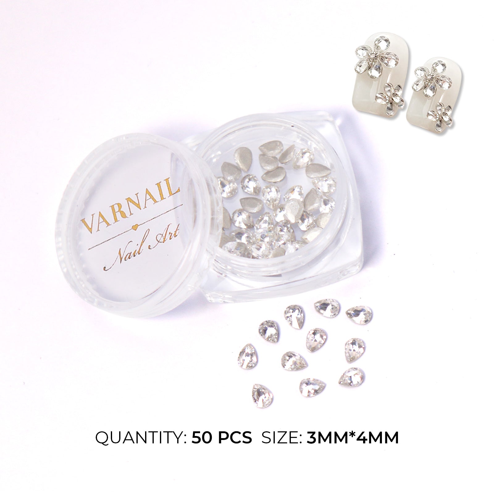 DIY Flower Nail Charm Rhinestone