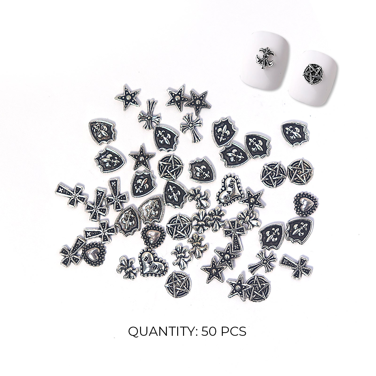 Metallic Cross Nail Art Charms